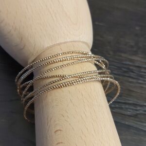 Gold Plated Texture Cuff Bracelet